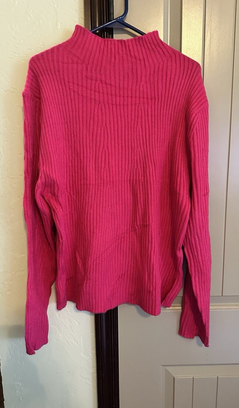 New Grace + Emma Hot Pink Long Sleeve Sweater Size 2XL
